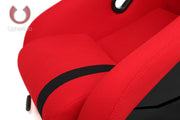 CPA1008 ALL RED FABRIC W/ BLACK STRIPE CIPHER AUTO FULL BUCKET RACING SEAT - FIBER GLASS - SINGLE