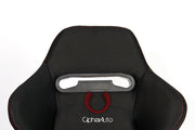 CPA1013 BLACK CLOTH W/ RED STITCHING CIPHER AUTO RACING SEATS - PAIR