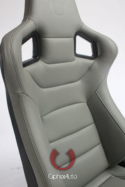 CPA2001PCFGY CIPHER EURO RACING SEATS GRAY LEATHERETTE CARBON FIBER W/ DARK GREY STITCHING - Pair